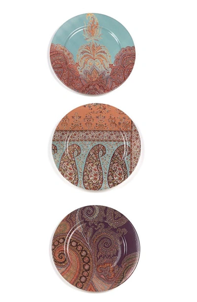 Etro Voyage Au Rajasthan Set Of Three Plates In Multicolor
