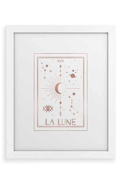 Deny Designs La Lune Or The Moon Framed Art Print In White Frame 8x10