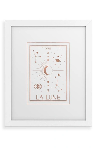 Deny Designs La Lune Or The Moon Framed Art Print In White Frame 18x24