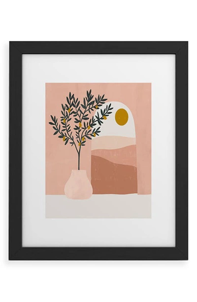Deny Designs Lemon Tree Framed Art Print In Black Frame 24x36