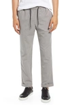 Open Edit E-waist Plaid Stretch Pants In Grey Houndstooth