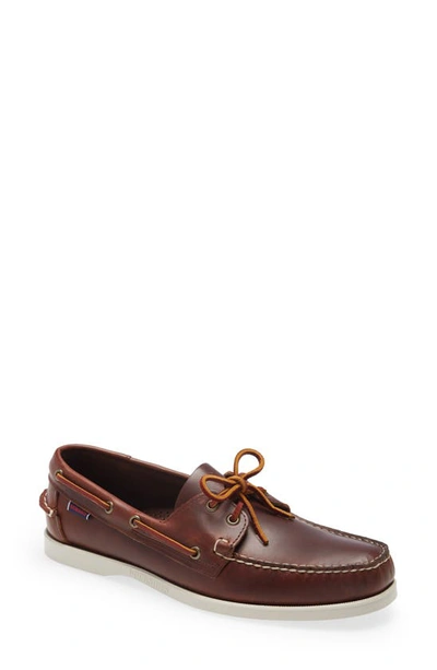 Sebago Portland Boat Shoe In Brwn