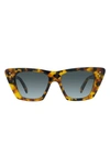 Celine 51mm Cat Eye Sunglasses In Colored Havana/ Gradient Smoke