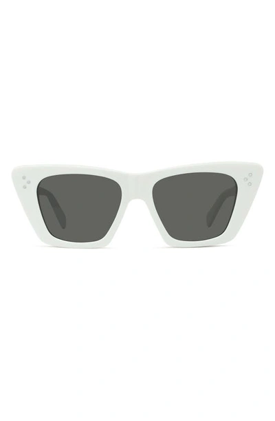 Celine 51mm Cat Eye Sunglasses In Ivory / Smoke