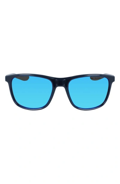 Nike Essential Endeavor 57mm Polarized Square Sunglasses In Blue