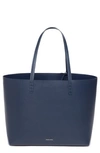 Mansur Gavriel Large Leather Tote In Blue