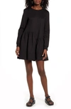 English Factory Ruffle Hem Long Sleeve Knit Dress