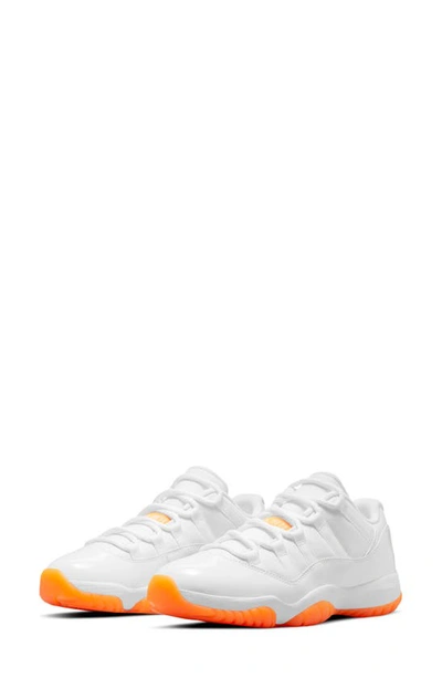 Jordan Nike Air  11 Retro Low Sneaker In White/ Bright Citrus
