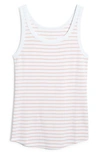 Caslonr Caslon Cotton Tank In White- Pink Stripe