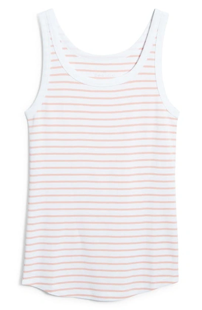 Caslonr Caslon Cotton Tank In White- Pink Stripe