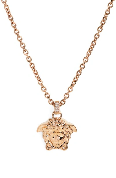 Versace Fashion Jewelry Metallo Medusa Necklace In Gold