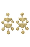 Panacea Rattan Geometric Drop Earrings In Beige