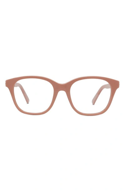 Dior Montaigne 50mm Optical Glasses In Shiny Pink/ Clear
