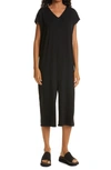 EILEEN FISHER V-NECK CROP WIDE LEG JUMPSUIT,S1FTJ-D5011M