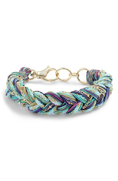 Kendra Scott Masie Braided Cord Bracelet In Gold Mint Mix