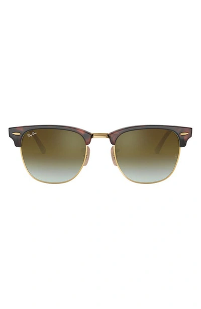 Ray Ban Clubmaster 51mm Gradient Sunglasses In Grey Havana/ Grey Gradient