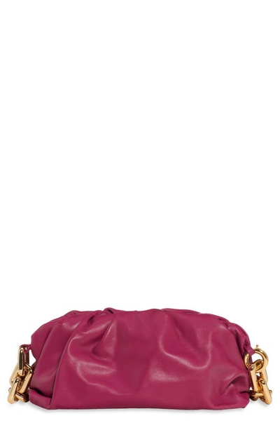Bottega Veneta The Chain Pouch Leather Shoulder Bag In Burgundy/gold
