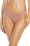 Skims Stretch Cotton Dipped Thong In Rose Clay