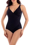Miraclesuitr Oceanus Solid One-piece Swimsuit In Black