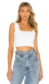 Susana Monaco Wide-strap Jersey Crop Top In 白糖色