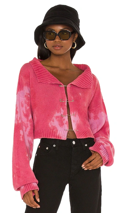 DANIELLE GUIZIO SAFETY-PIN TIE-DYE CARDIGAN 