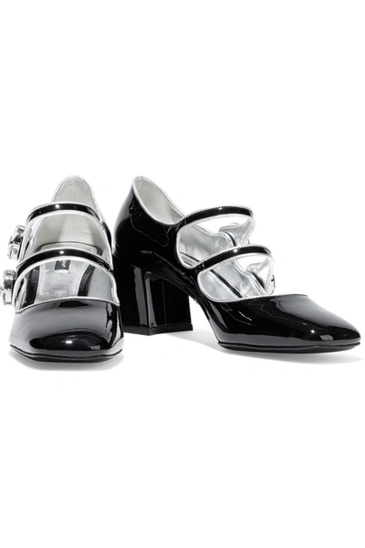 Dolce & Gabbana Jackie Crystal-embellished Patent-leather Mary Jane Pumps In Black