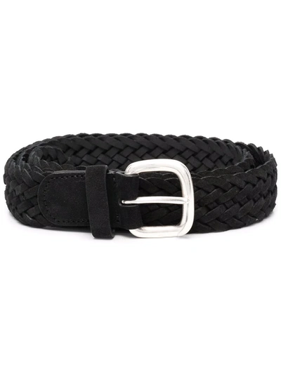 Anderson's Leather Interwoven Belt In Schwarz