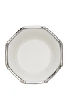 Este Ceramiche For Moda Domus Bamboo Platinum-trimmed Large Ceramic Serving Bowl In Silver