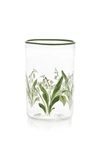 Moda Domus Hand-painted Lily Of The Valley Glass Tumbler In Multi