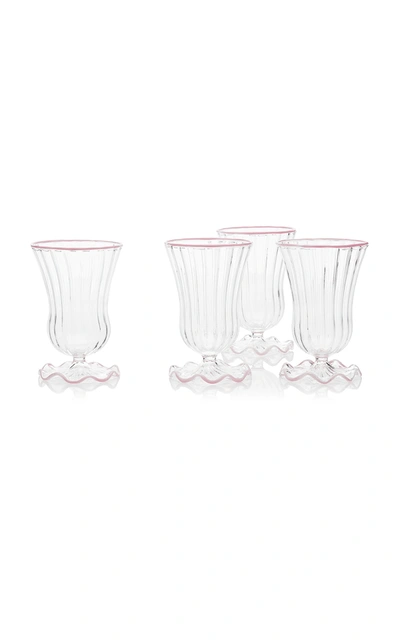 Moda Domus Set-of-four Wine Glasses In Yellow,pink