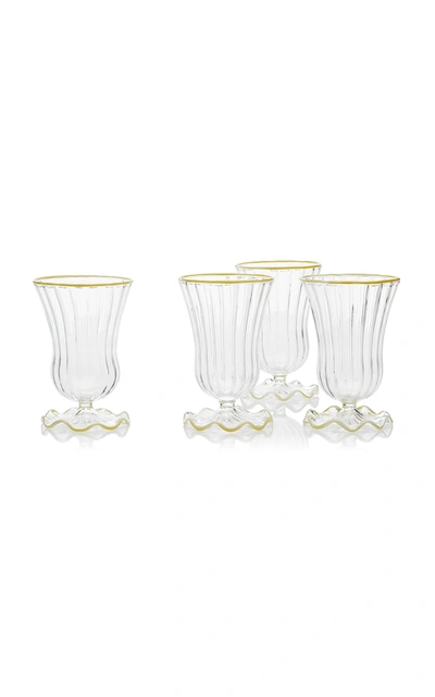 Moda Domus Set-of-four Wine Glasses In Yellow,pink