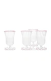 Moda Domus Set-of-four Water Glasses In Yellow,pink