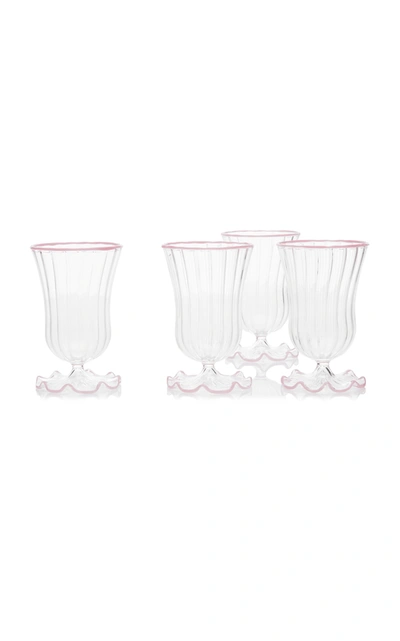 Moda Domus Set-of-four Water Glasses In Yellow,pink