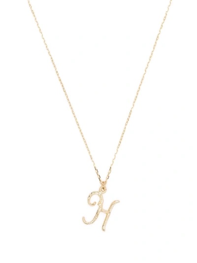 Alex Monroe 18kt Yellow Gold Enchanted Twig Alphabet Letter H Pendant Necklace