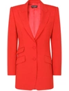 Dolce & Gabbana Peak Lapel Flap Pocket Blazer In Rot