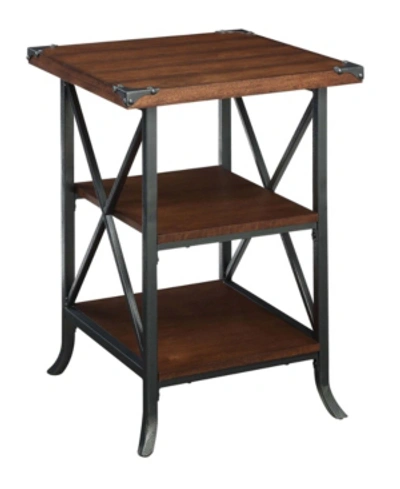 Convenience Concepts Brookline End Table With Shelves In Dark Brown