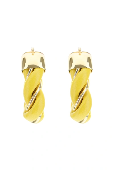 Bottega Veneta Torcillon Loop Triangle Earrings In Gold,yellow
