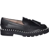 Stuart Weitzman Mila Tassel-trim Studded Loafers In Black