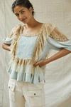 FOREVER THAT GIRL RUFFLED LACE PEPLUM TOP,4112344600015