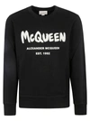 Alexander Mcqueen Graffiti Logo-print Cotton Sweatshirt In Black/ivory