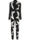 Perfect Moment Star-logo Intarsia Merino Base-layer Jumpsuit In Schwarz