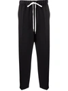 MM6 MAISON MARGIELA HIGH-WAISTED CONTRAST-DRAWSTRING TROUSERS