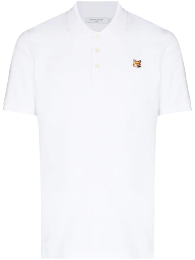Maison Kitsuné Fox Head Patch Polo Shirt In White