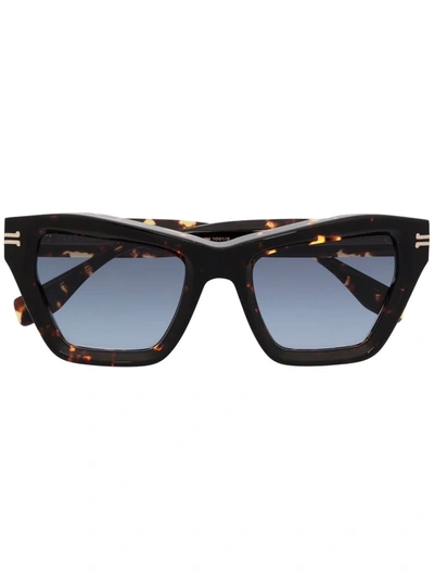 Marc Jacobs Tortoiseshell Square-frame Sunglasses In Braun