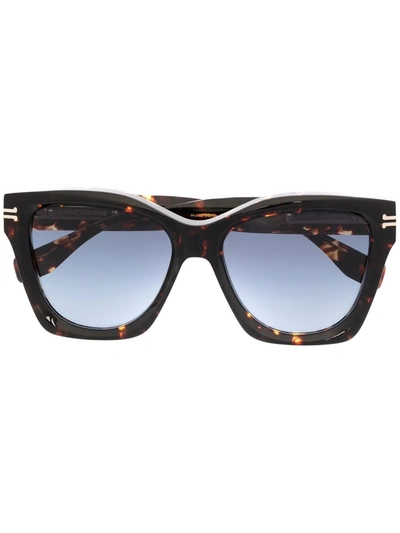 Marc Jacobs Tortoiseshell Square-frame Sunglasses In Braun