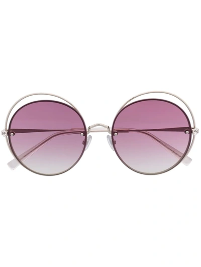 Max Mara Over-frame Round Sunglasses In Silber