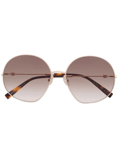 Max Mara Oversize Round-frame Sunglasses In Gold