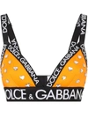 Dolce & Gabbana Logo-tape Detail Bra In Orange