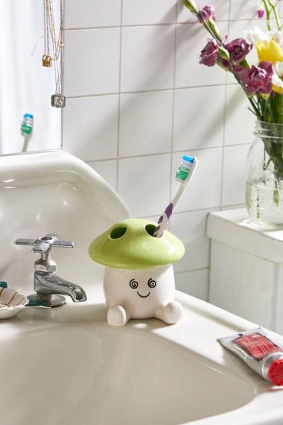 Urban Outfitters Mushroom Toothbrush Holder In Lime