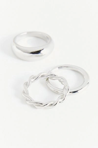 Urban Outfitters Ester Ring Set In Silver